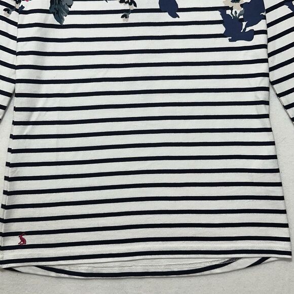 Joules Women's 4 Harbor Print Long Sleeve White Navy Blue Floral T Shirt - Picture 5 of 13